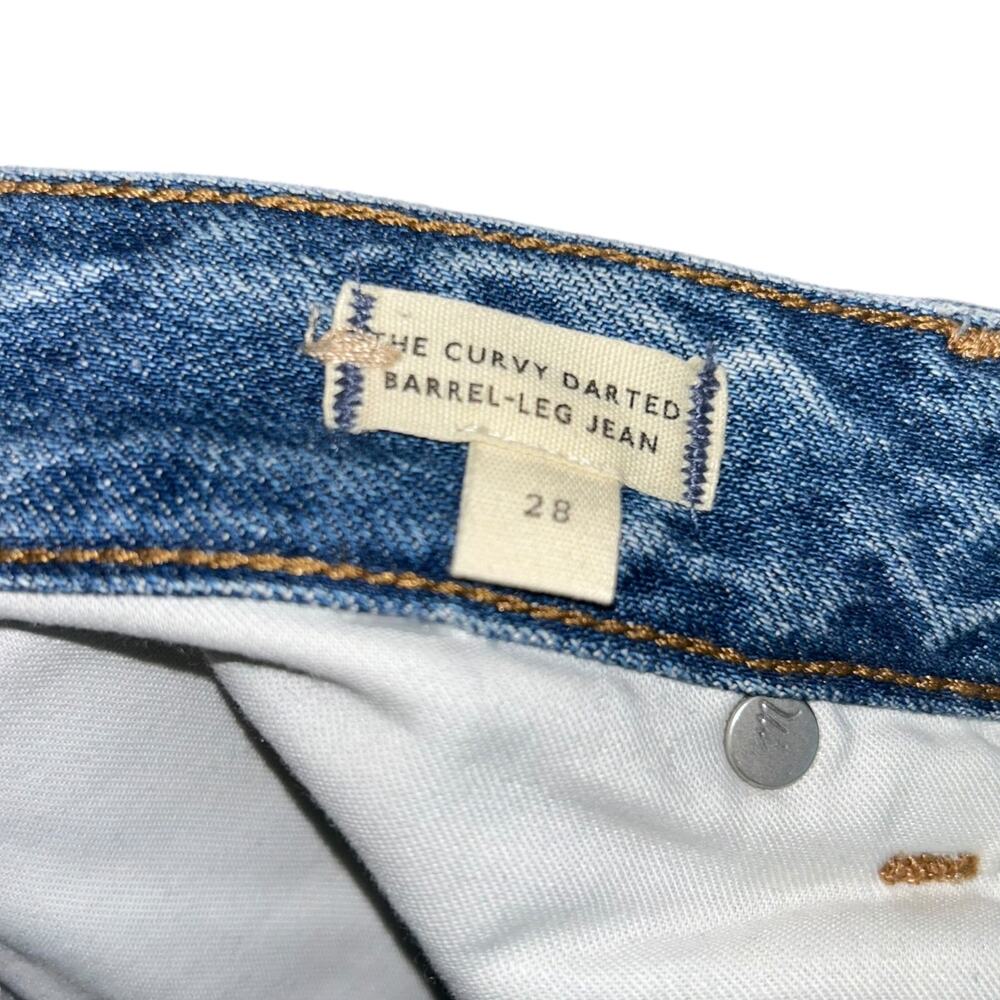 Madewell The Curvy Darted Barrel-Leg Jean Wide Leg Low Slung Blue Denim size 28 - Picture 8 of 10